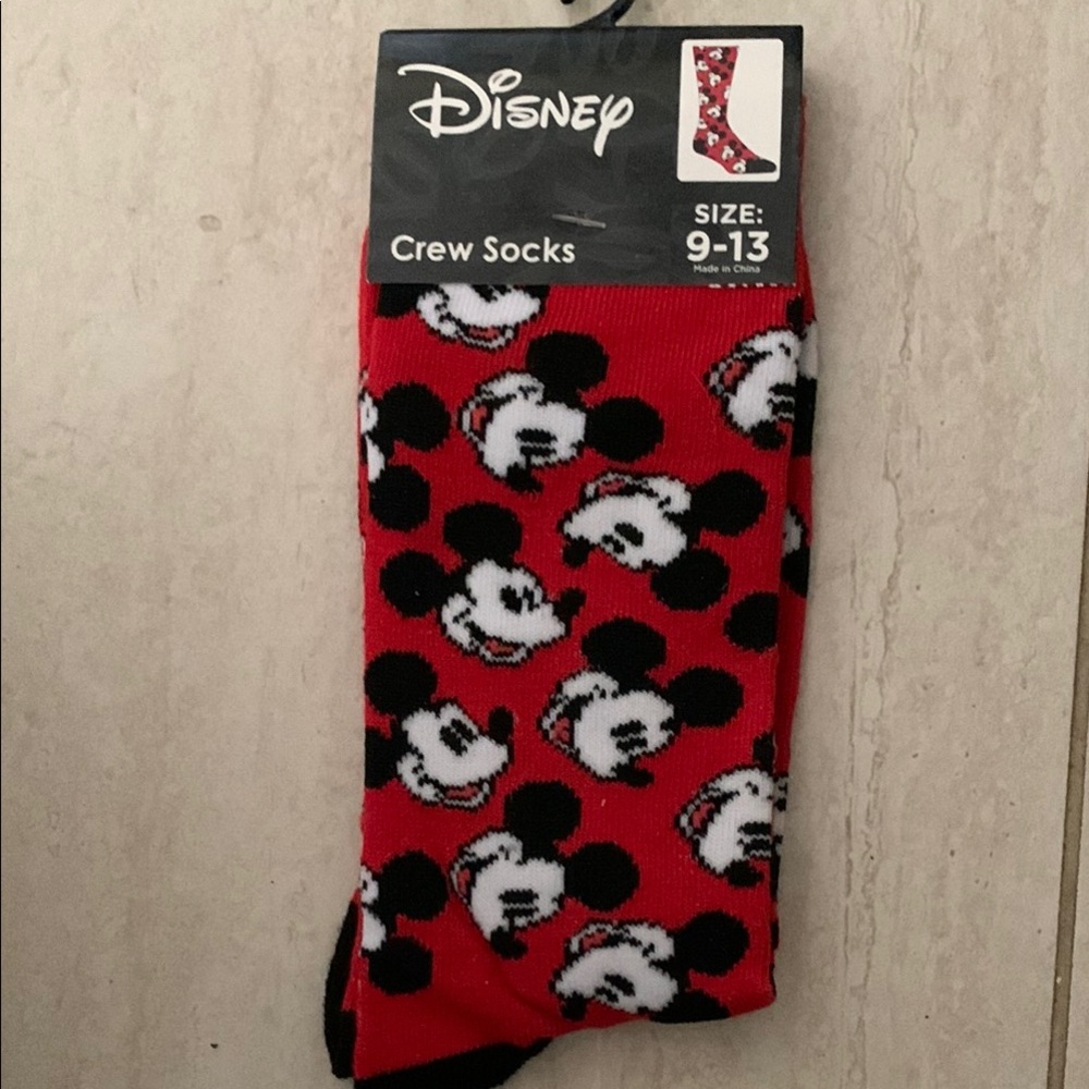 Disney Red Mickey Mouse Crew Socks